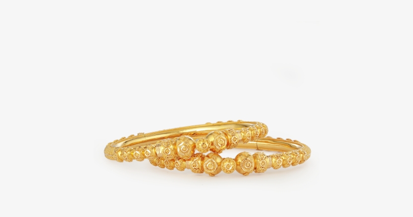 22ct Gold Jali Kada Bangles - Gold, transparent png download