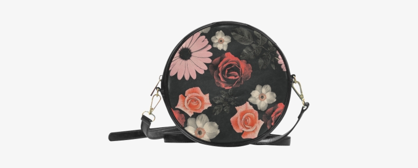 Flowers, Floral, Pink, Black Round Sling Bag - Miraculous Ladybug Marinette Bag, transparent png download