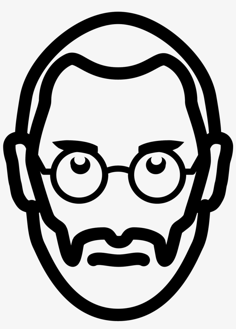 The Icon Is The Frontal View Of The Face Of An Old - Steve Jobs Vector, transparent png download