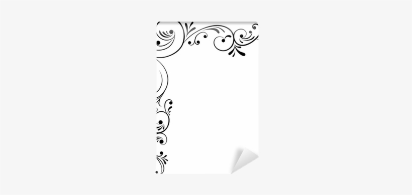 Element For Design, Corner Flower, Vector Wall Mural - Corner Design, transparent png download