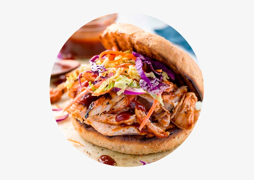 Pulled Chiken Sandwich - Fast Food, transparent png download