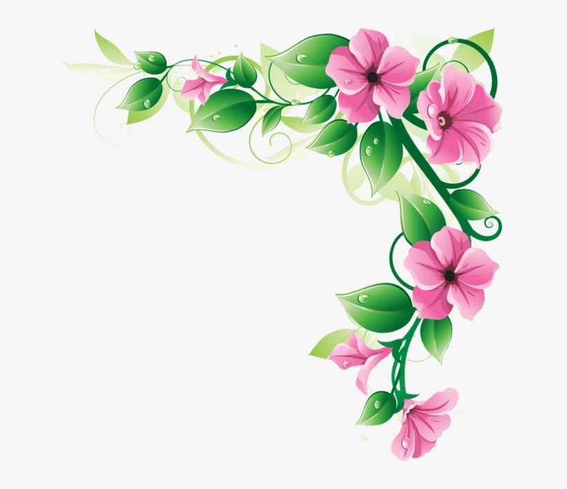 Free Flower Border Png Clip Art On - Flower Border Clipart Png, transparent png download