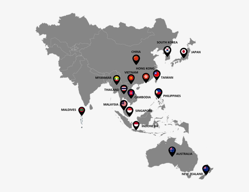 Geographically, The Pick Up In Transaction Activity - Asia Map Logo, transparent png download