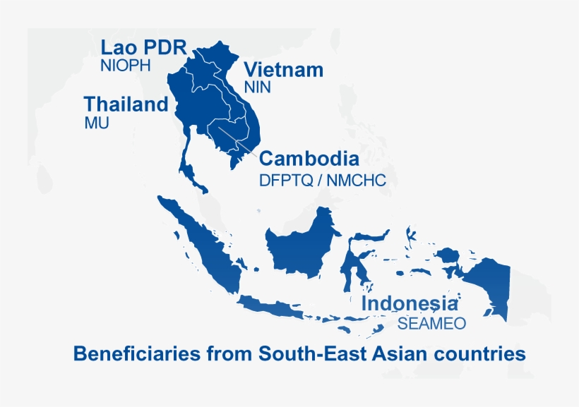 Map Of The Partner Organizations And Countries In South-east - East Southern Asia Map Png, transparent png download