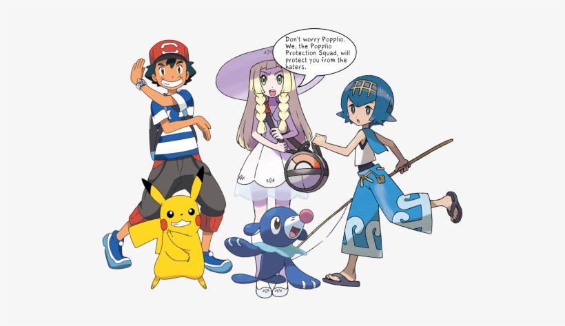 Popplio Protection Squad - Ash Sun And Moon Team, transparent png download