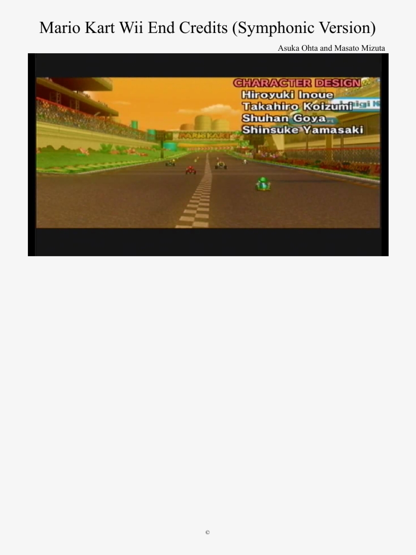 Mario Kart Wii End Credits Sheet Music Composed By - Highway, transparent png download