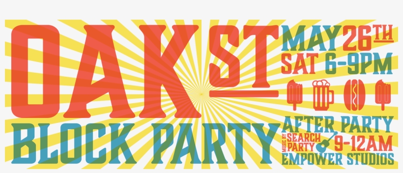 Oak Street Block Party Poster - Poster, transparent png download