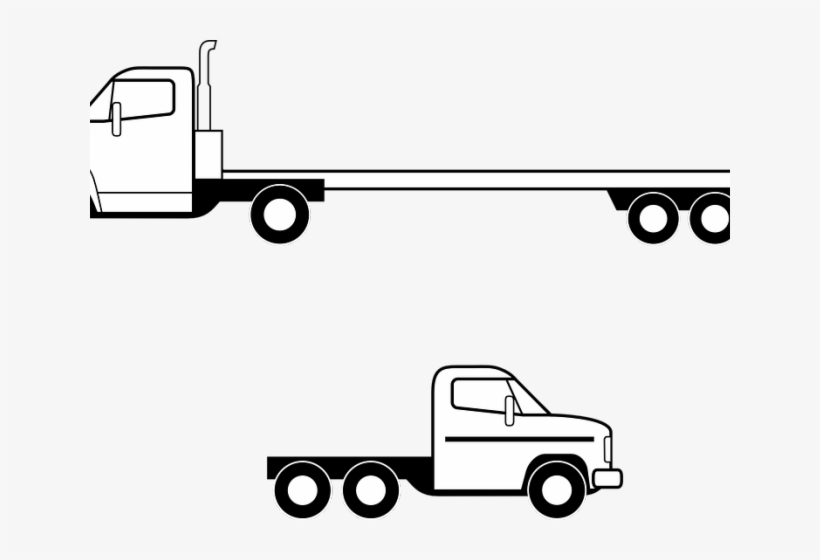 Delivery Clipart Semi Truck - Plataforma De Trailer Para Colorear, transparent png download