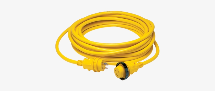 Marinco - Yellow 30 Amp 125v Powercord Plus, 50 Ft, transparent png download