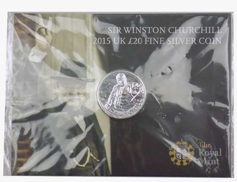 Pre-owned 2015 Sir Winston Churchill Silver £20 Coin - Dime, transparent png download