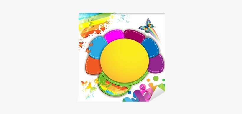 Colorful Abstract Background With Butterflies Wall - Wallpaper, transparent png download