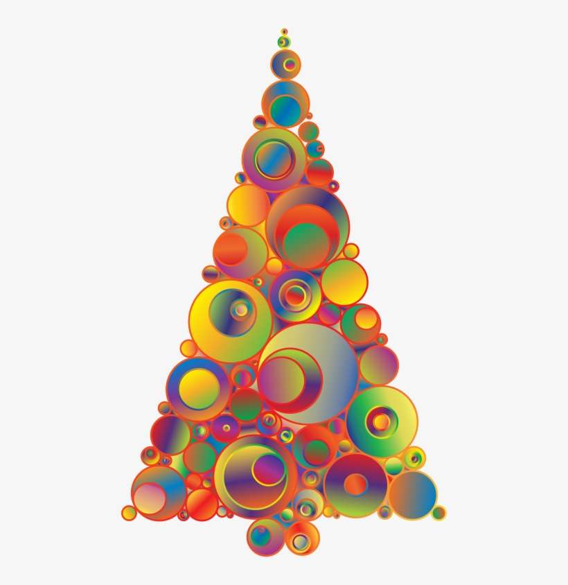 Colorful Abstract Circles Christmas Tree 5 Png Download - Circles To A Christmas Tree, transparent png download