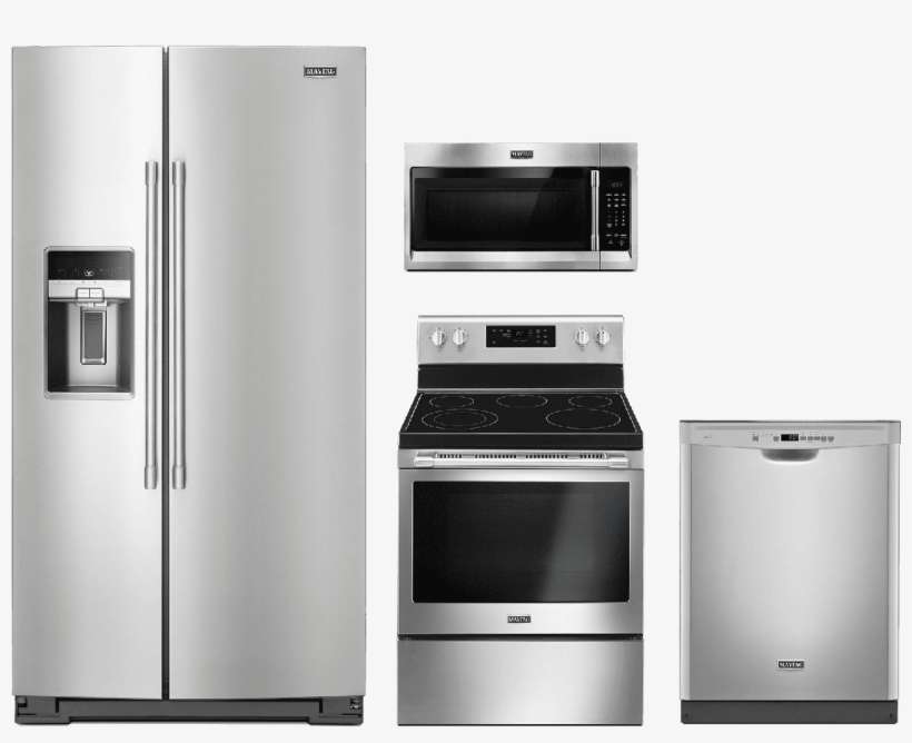 Maytag® 4 Piece Kitchen Package Fingerprint Resistant - Maytag Ymer6600fz Cuisinière, Cuisinière Électrique,, transparent png download
