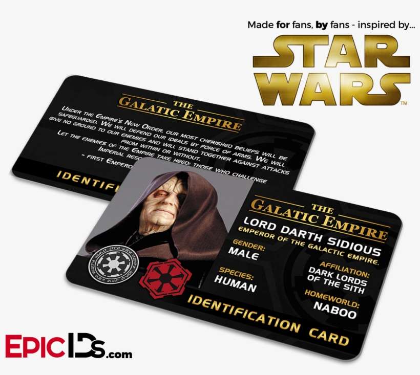 Star Wars Inspired - Identity Card Star Wars, transparent png download