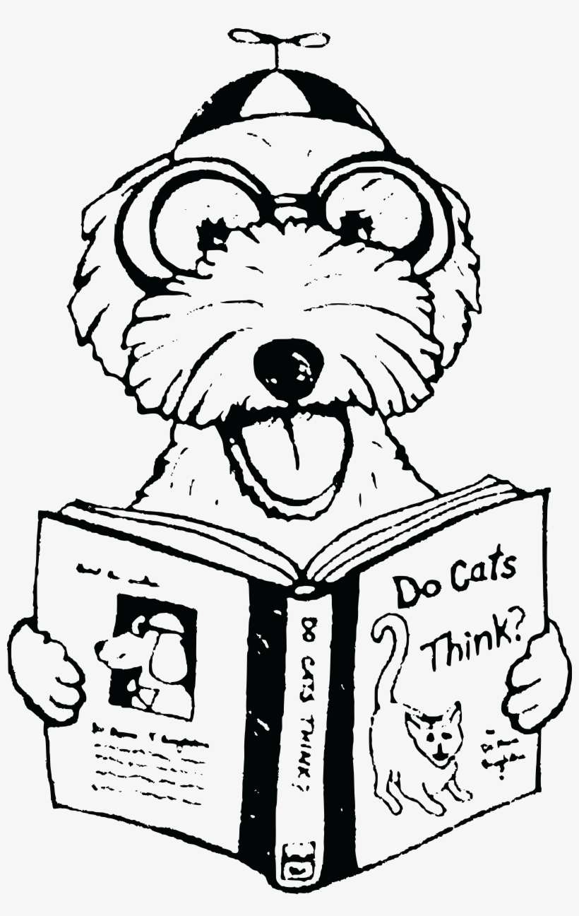 How To Set Use Dog Reading Icon Png - Reading Clipart Black And White Free, transparent png download