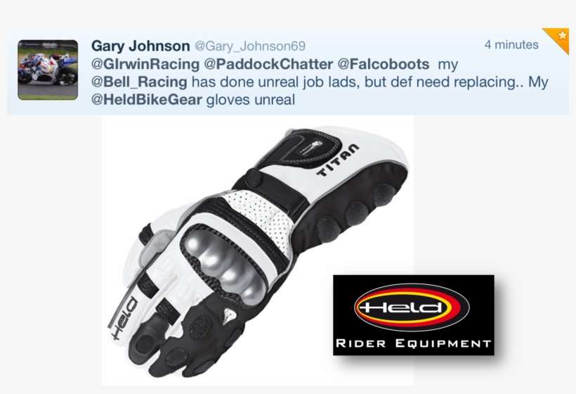 Held Titan Glove And Gary Johnson's Tweet - Held Titan Motorcycle Glove - ,, transparent png download