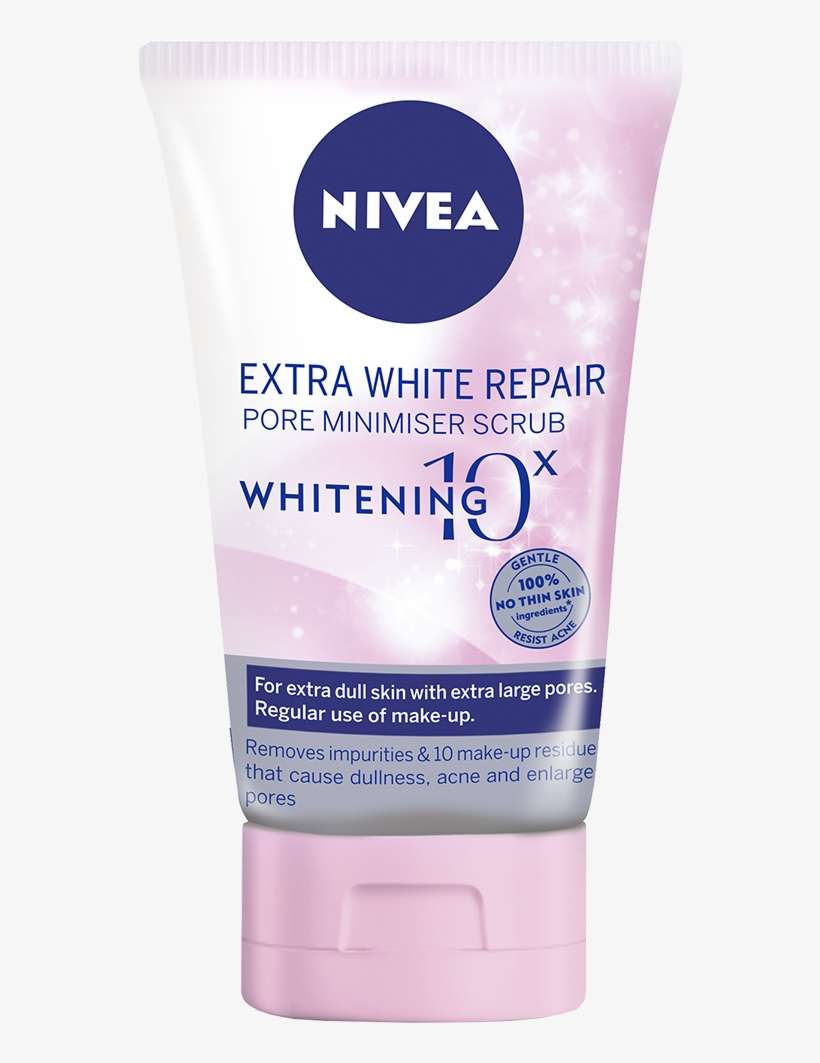 Gently Exfoliates Dull Skin For Visibly Radiant, Dewy - Nivea Extra White Repair Pore Minimiser Foam, transparent png download