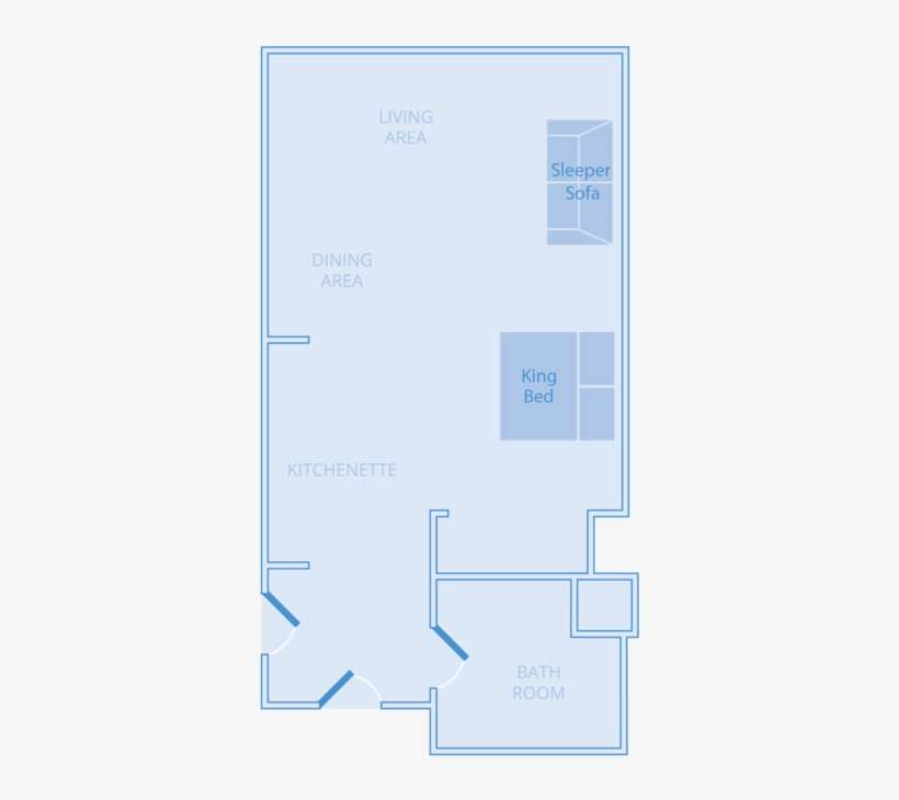 1-bath Condo Rental - Diagram, transparent png download
