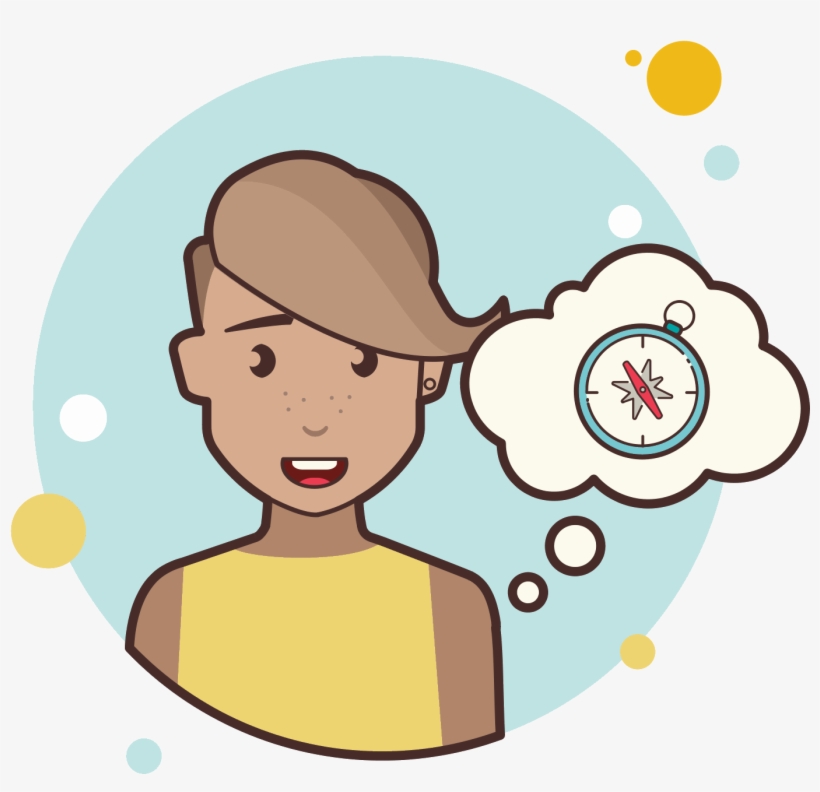 Girl With Compass Icon - Girl, transparent png download