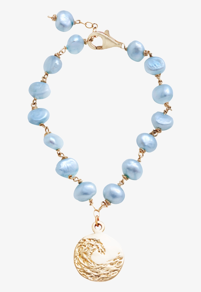 14k Gold Circle On A Pearl Bracelet - Archive, transparent png download