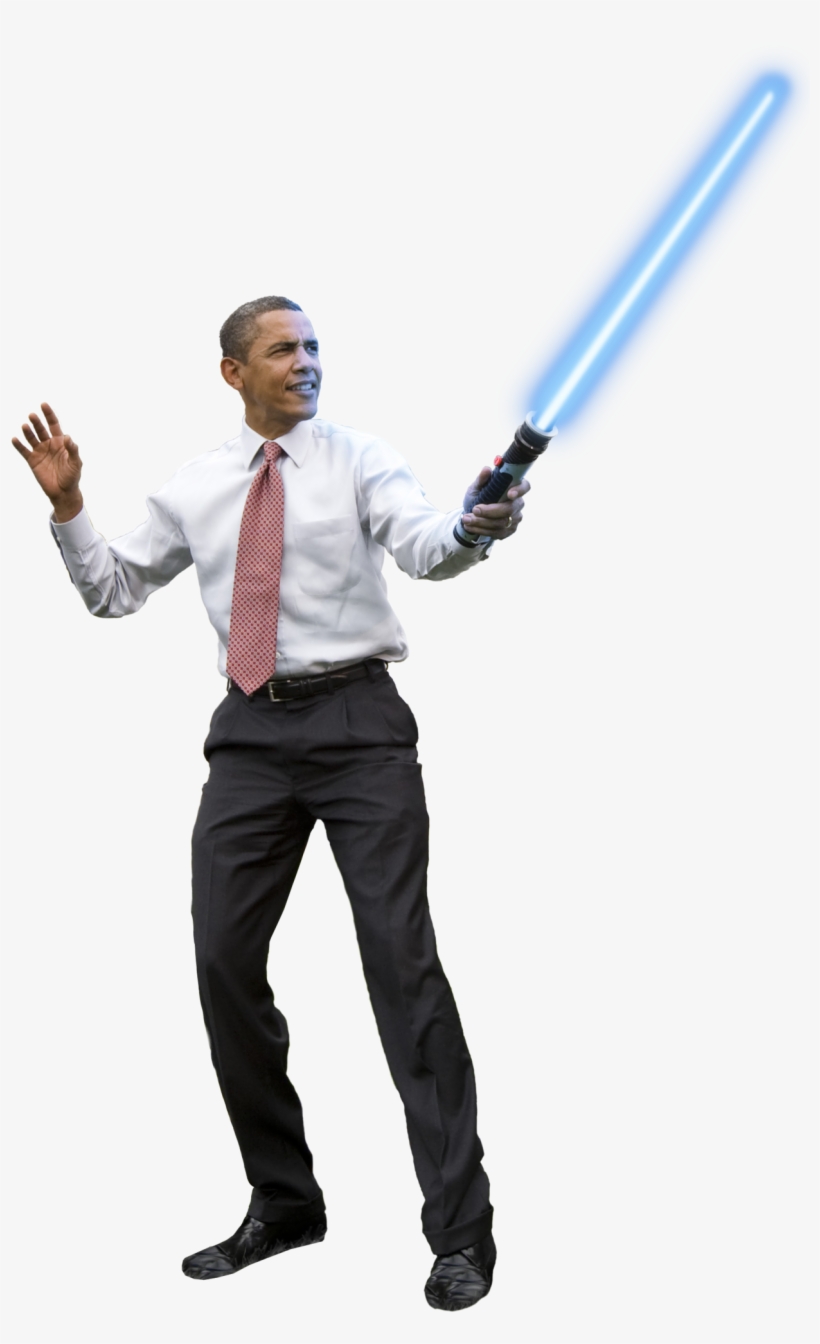 Obama Holding A Lightsaber Outside Of The Whitehousehmmmphotoshop - White House, transparent png download