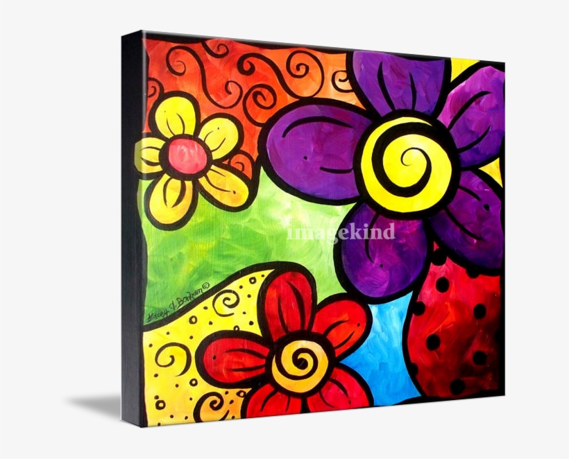 "whimsical Flower Cluster" By Stacey Bonham - Gallery-wrapped Canvas Art Print 11 X 11 Entitled Whimsical, transparent png download