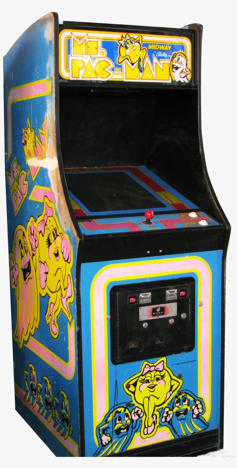 File - Mspacmancabinet - Ms Pac Man Arcade Machine, transparent png download