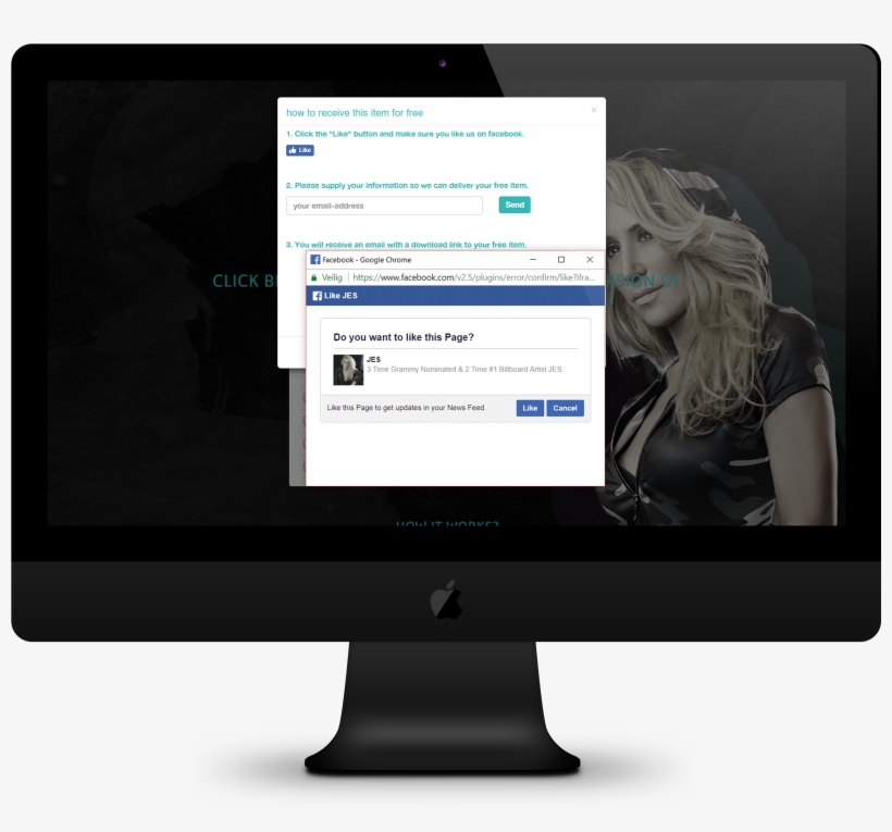 Like A Facebook Page And Receive A Free Download Or - Computer Monitor, transparent png download