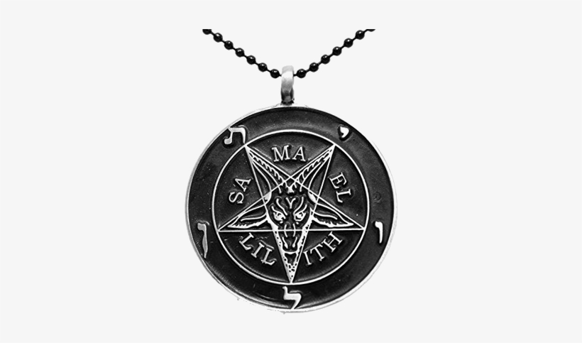 2" Inverted Goat Pentagram Pewter Pendant With Black - Samael Lilith Necklace, transparent png download