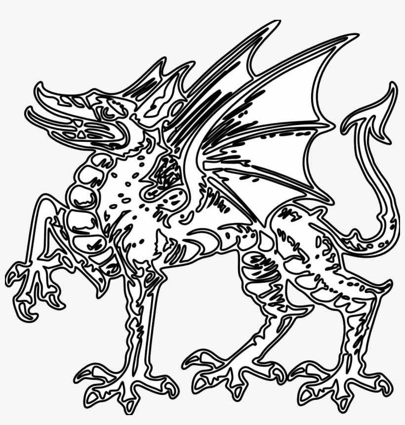 Chinese Dragon Clipart Black And White - Coloring Book, transparent png download
