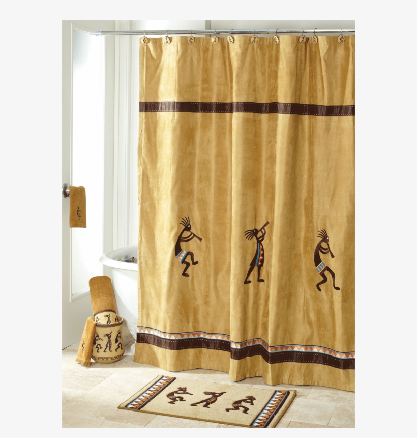 Rattan/tan - Avanti Kokopelli, Shower Curtain, transparent png download