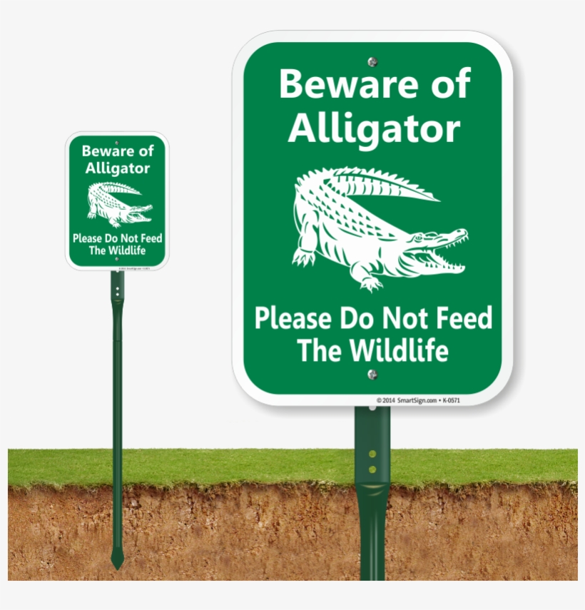 Beware Of Alligator Lawnboss Sign & Stake Kit - Boardvantage, transparent png download