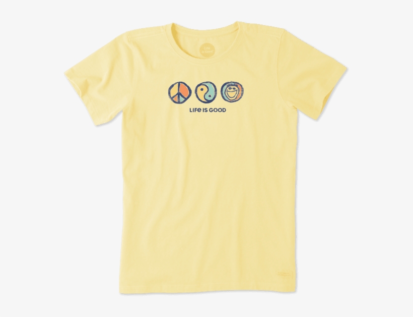 Women's Peace Yin Yang Jake Crusher Tee - Life Is Good, transparent png download