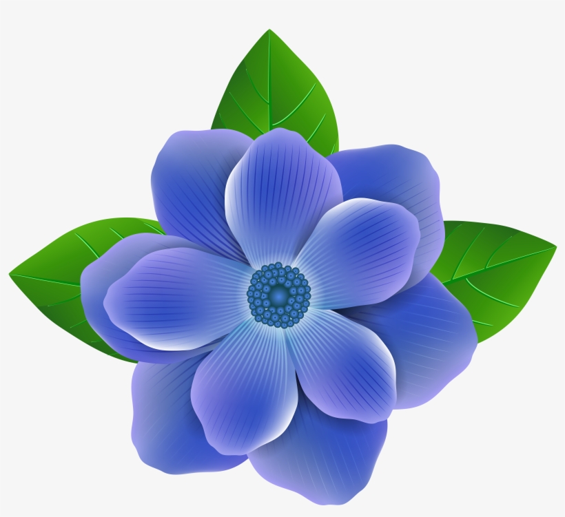 Blue Flower Png Clip Art Image - Blue Flower Clipart Png, transparent png download