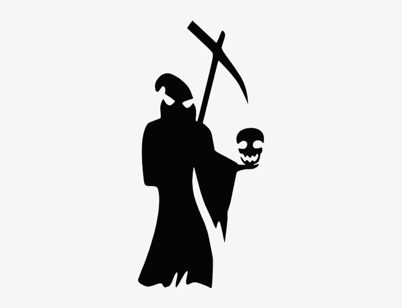 Black Death Skull On Grim Reaper Hand Tattoo Stencil - Transparent Tattoo Grim Reaper, transparent png download