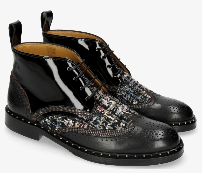 Ankle Boots Sally 30 Black Fermont Gunmetal Textile - Outdoor Shoe, transparent png download