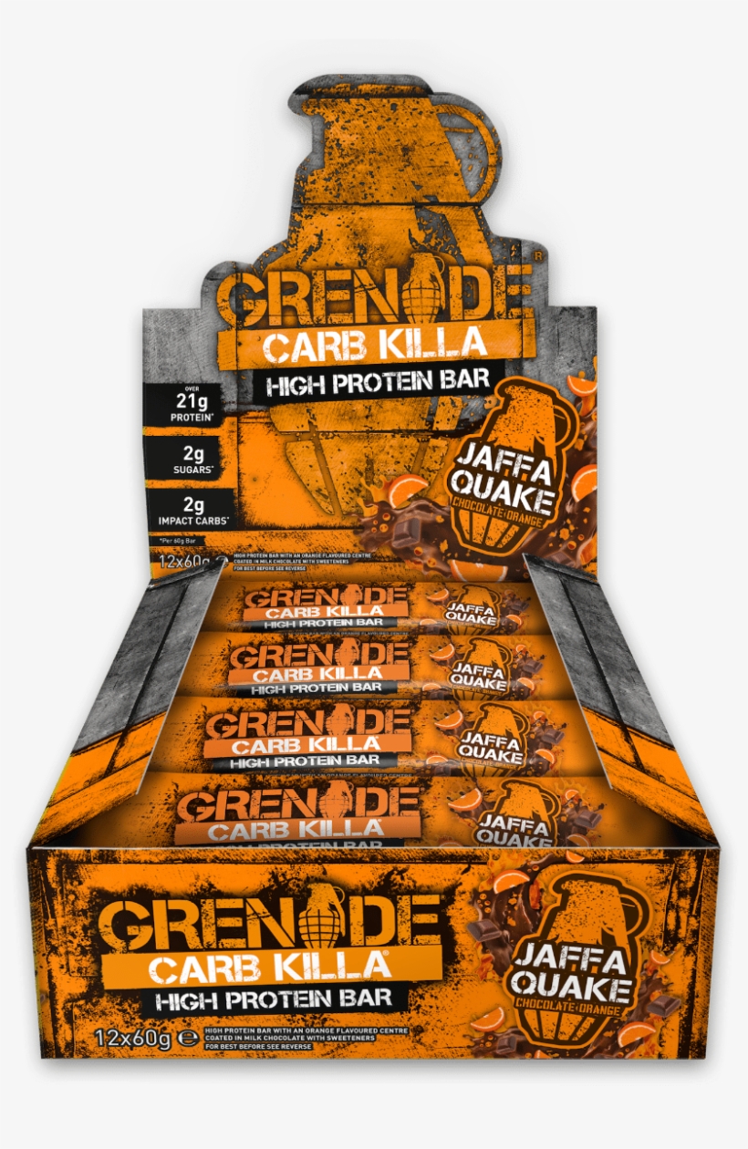 Carb Killa® Boxed 12's Jaffa Quake - Jaffa Quake Grenade Bars, transparent png download