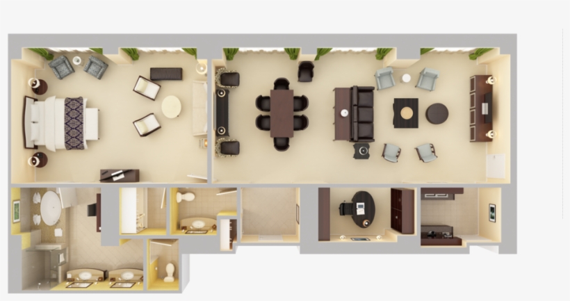 Want To See Moreview 3d Floor Plans - Suite, transparent png download