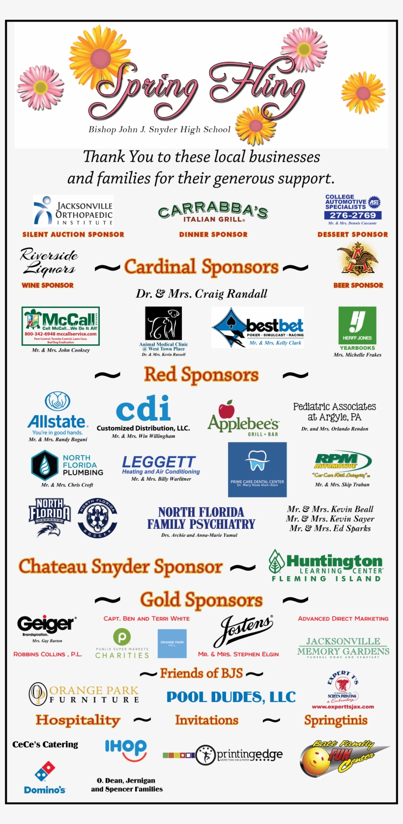 Spring Fling Banner 2018 1 - Sponsor, transparent png download