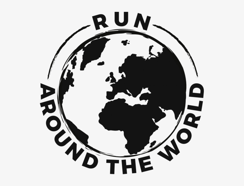 Run Around The World - Black And White Robinson World Map, transparent png download