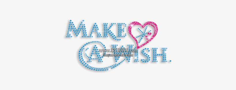 Beautiful Make A Wish Iron-on Rhinestone Transfer Design - Calligraphy, transparent png download