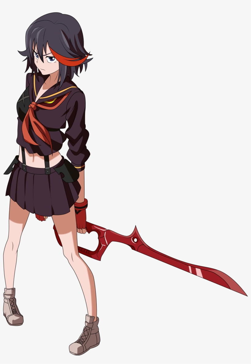 Ryuko Matoi Minecraft Human Hair Color Anime Joint - Kill La Kill Ryuko Scissor Blade Red, transparent png download