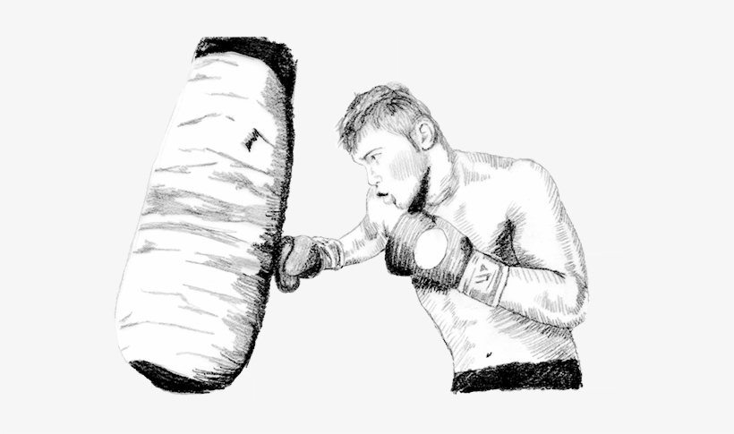 Ilustración A Lápiz - Dibujos De Boxeadores A Lapiz, transparent png download