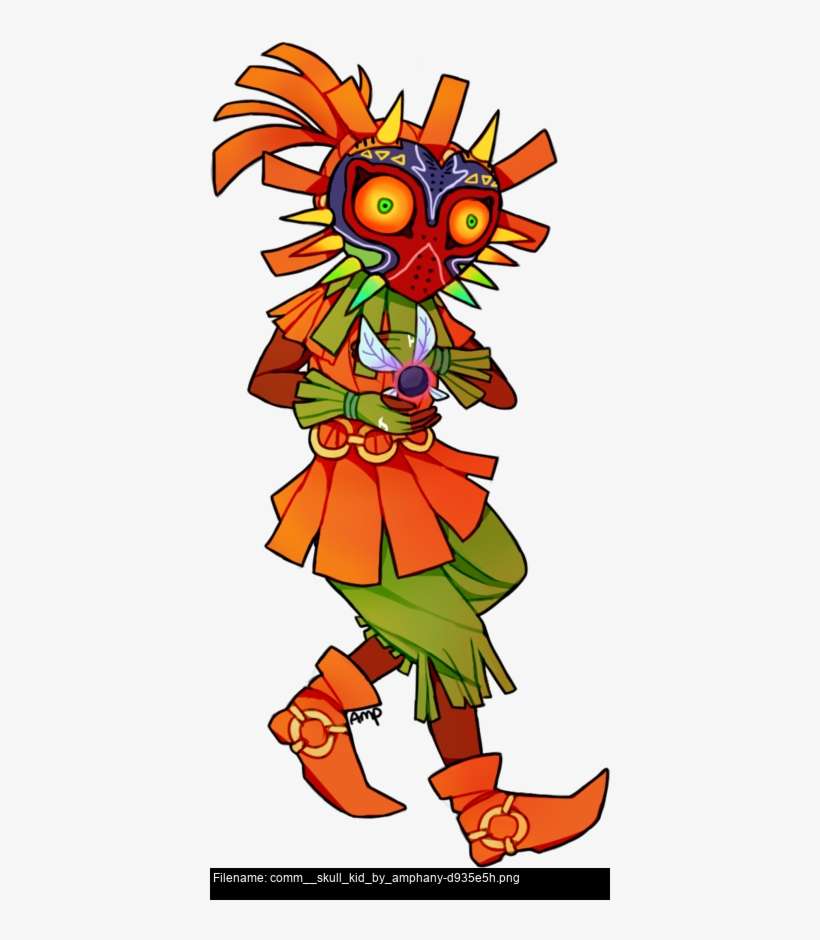 Skull Kid's Gloves Are Green, The Same Colour As His - Cartoon, transparent png download