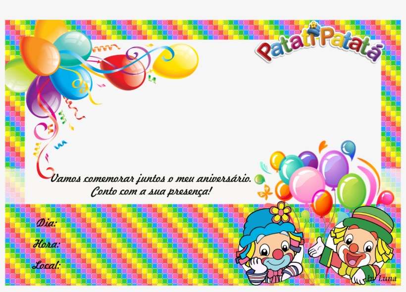 Convite Aniversário Do Patati Patatá - Patati Patata, transparent png download