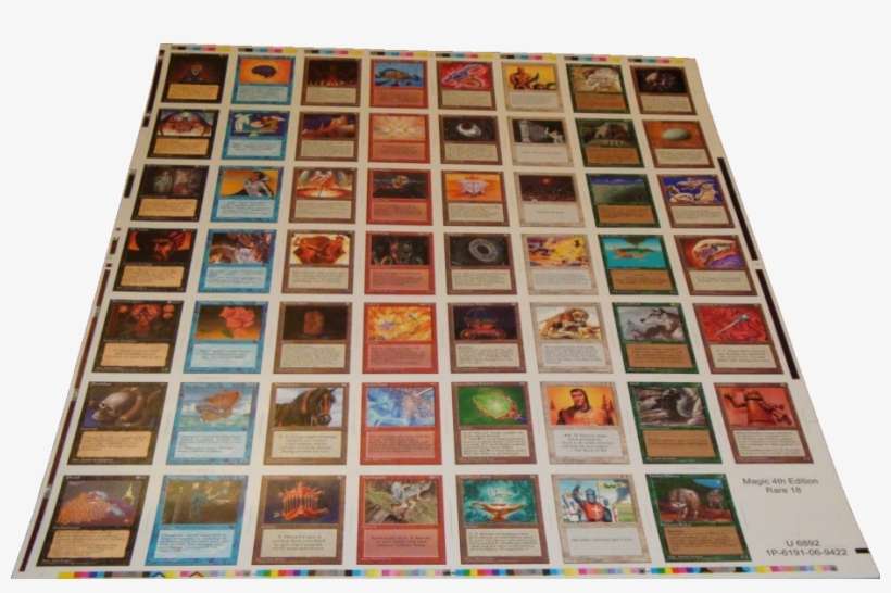 Alternate Fourth Edition Rare 18 Uncut Sheet Front - Mtg Unlimited Uncut Rare Sheet, transparent png download