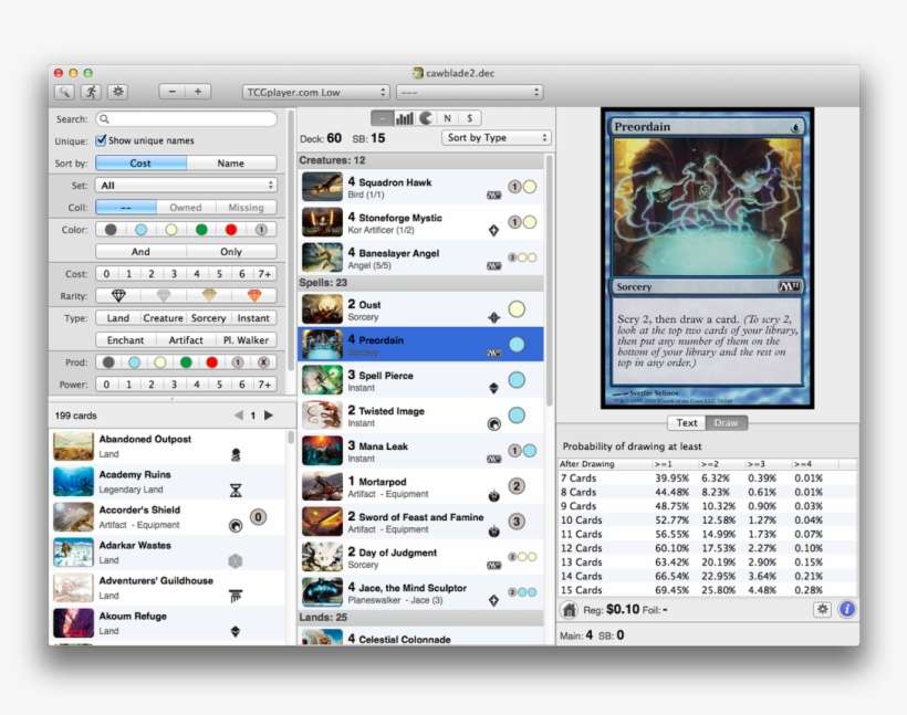 Picture - Magic: The Gathering - Preordain - Magic 2011 - Foil, transparent png download