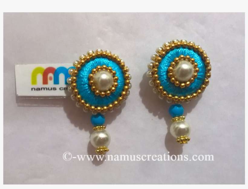 Black Silk Thread Earrings, transparent png download