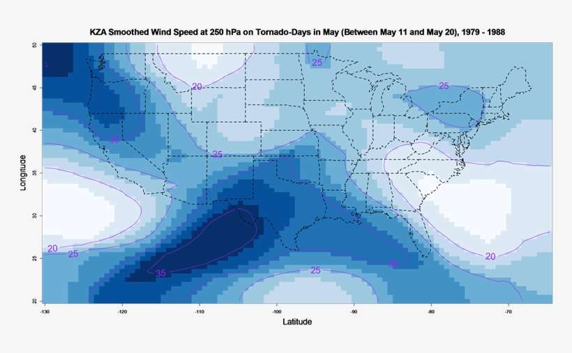 Geographic Distribution Of Jet Stream On Tornado Days - Atlas, transparent png download