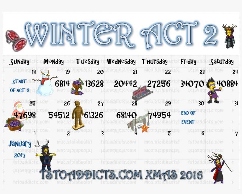 Winter Xmas Calendar 2016, transparent png download